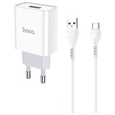 Зарядное устройство Hoco C81A USB + Cable USB Type-C White 6931474727961
