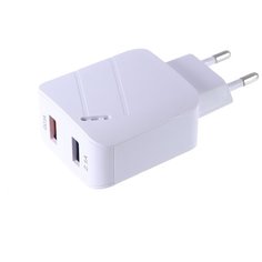 Зарядное устройство Media Gadget HPS-2QCU 2xUSB 2.1A/3.1A Quick Charge 3.0 White MGHPS2QCUWT Mediagadget