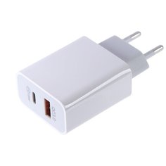 Зарядное устройство Media Gadget HPS-2QCUC USB Quick Charge 3.0 / USB Type-C Power Deliver White MGHPS2QCUCWT Mediagadget