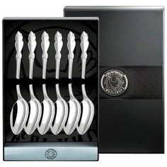 Набор чайной ложки Кольчугинский мельхиор "Серебряная Роза" (6пр) посеребренный