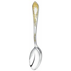 "Ложка чайная Кольчугинский мельхиор ""Жасмин"" с позолотой"