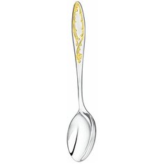 "Ложка десертная Кольчугинский мельхиор ""Пламя"" с позолотой"