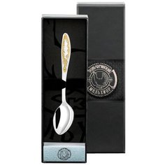 Ложка чайная посеребренная с позолотой "Пламя" Кольчугинский мельхиор