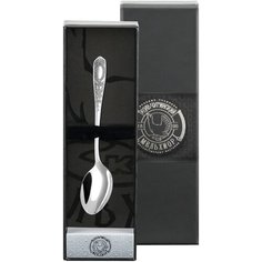 Ложка кофейная №1 посеребренная с чернью + футляр Кольчугинский мельхиор