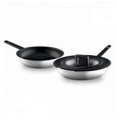 3пр набор сковород BergHOFF Downdraft (24см с антиприг. покр., 28см без покр. и универс. крышка)