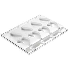 Силиконовая форма Steccoflex Сердце 8 шт.+ поднос Heart-IC Silikomart
