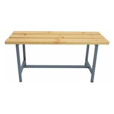 Скамья деревянная на метеллокаркасе "СТ 1", 1000х350х460 мм, каркас металлический серый, сиденье дерево ТИТАН