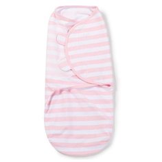 Конверт на липучке Swaddleme белый с розовыми полосками. размер S/M 55876 Summer Infant