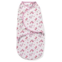 Конверт на липучке Swaddleme белый розовые птички. размер S/M 56526 Summer Infant