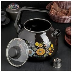 Чайник СтальЭмаль 3 л, Pasta, черный