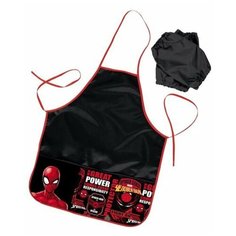 Hatber Фартук для труда Человек-паук с двумя карманами + нарукавники (NFn_85047) черный