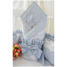 Конверт-одеяло на выписку Мамины записки Мечты Ангела мятный (весна/осень)