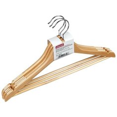 Вешалка Attache Набор Jas с антискользящими вставками, выемками и перекладиной F6612NJ натуральный