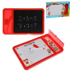 Доска для рисования Наша Игрушка двухсторонняя, мелки, маркер, коробка (200102045)