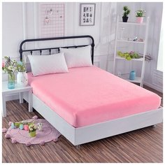 Простыня трикотажная на резинке, Amore Mio DK QR, 140х200х20, Розовый