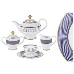 Чайный сервиз Midori "Адмиралтейский" 23 предмета на 6 персон, фарфор (MI2-9831-Y3_23A-AL)