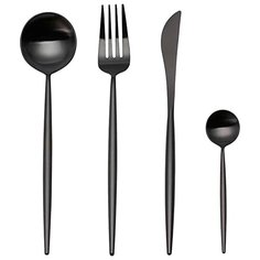 Xiaomi Набор столовых приборов Maison Maxx Stainless Steel Modern Flatware Set 4 предмета black