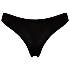 Alla Buone Трусы стринги низкой посадки с кружевом сзади, размер M(46), черный