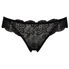 Alla Buone Трусы танга кружевные низкой посадки, размер S(44), nero