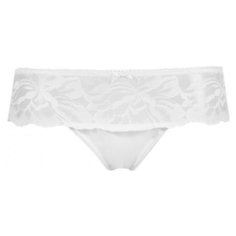Alla Buone Трусы слипы низкой посадки с кружевом, размер M(46), белый