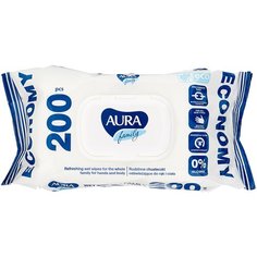 Влажные салфетки Aura Family, 200 шт.