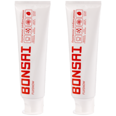 Bonsai / Натуральная отбеливающая зубная паста без фтора FUJISNOW, снятие налета (Набор: На зависть Голливуду), 100г, 2 шт