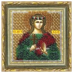 040ПМИ Набор для вышивания бисером Вышивальная мозаика Икона Святая Алла, 6,5*6,5 см