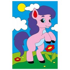 Набор для творчества Рыжий кот Алмазная мозаика веселый пони, с подрамником с полным заполнением 10*15см