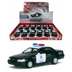 Металлическая машинка Kinsmart 1:42 Ford Crown Victoria Police Interceptor KT5327D инерционная Черная