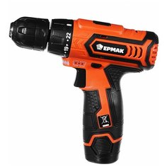 Дрель-шуруповерт аккумуляторная ДША-12В /1,3Ач/Li-Ion/ 19 Н*м/19+1скор/1 аккум/коробка. Ермак