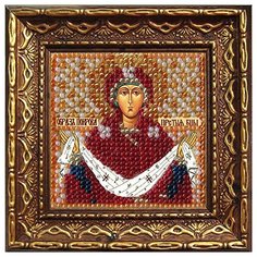 033ПМИ Набор для вышивания бисером Вышивальная мозаика Икона Покрова Пресвятой Богородицы, 6,5*6,5 см