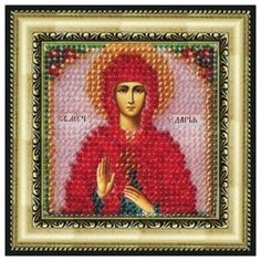 055ПМИ Набор для вышивания бисером Вышивальная мозаика Икона Св. Муч. Дария Римская, 6,5*6,5 см
