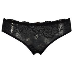 Alla Buone Трусы слипы низкой посадки с кружевной вставкой, размер S(44), черный