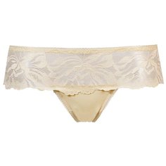 Alla Buone Трусы стринги низкой посадки с кружевом, размер XL(50), телесный