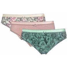 Alla Buone Набор трусов слипы с принтом, 3 шт., размер L(48), белый/зеленый