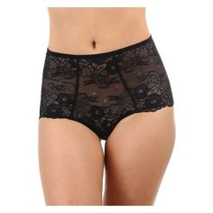 Innamore Трусы кружевные шорты высокой посадки, размер 5(48), nero