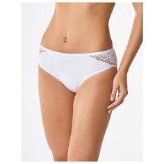 LUI et ELLE Трусы Слипы Charlotte средней посадки с кружевными вставками, размер 5 (XL), blanc