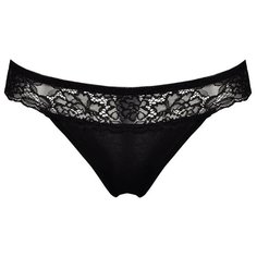 Alla Buone Трусы стринги низкой посадки с кружевными вставками, размер S(44), черный