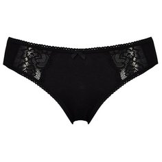 Alla Buone Трусы слипы низкой посадки с кружевными вставками, размер S(44), черный