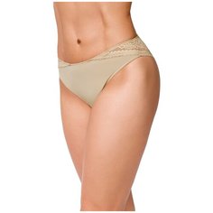 Alla Buone Трусы бразилиана с кружевными вставками, размер 2XL(52), nudo