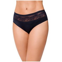 Alla Buone Трусы слипы средней посадки с кружевной вставкой, размер L(48), nero