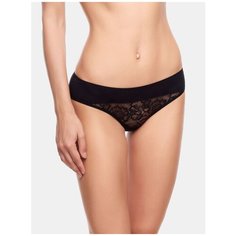 LUI et ELLE Трусы слипы Desiree средней посадки с кружевом, размер 2 (S), noir