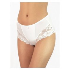 Luce del Sole Трусы слипы с завышенной линией талии с кружевом по бокам, размер 5 (50), bianco