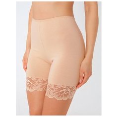Alla Buone Трусы панталоны высокой посадки с кружевом, размер M(46), nudo