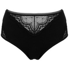 LUI et ELLE Трусы Слипы Laura высокой посадки с кружевом, размер 5 (XL), noir