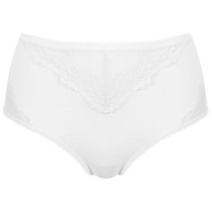 LUI et ELLE Трусы Слипы Laura высокой посадки с кружевом, размер 5 (XL), blanc