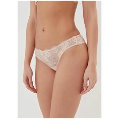 Innamore Трусы бразилиана низкой посадки кружевные basic lace, размер 1(40), бежевый