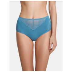 LUI et ELLE Трусы Слипы Laura высокой посадки с кружевом, размер 6 (XXL), gris-bleu