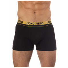 Uomo Fiero Трусы Боксеры 032FH с профилированным гульфиком, классическая посадка, размер 48, черный