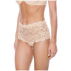Alla Buone Трусы слипы высокой посадки с кружевом, размер M(46), nudo